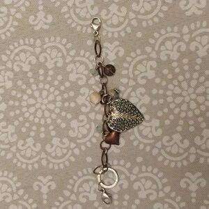 Leaf Charm Bracelet in Gold and Silver